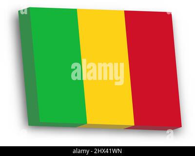 3D drapeau vectoriel du Mali Illustration de Vecteur