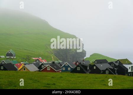 Gjogv, île d'Esturoy, Îles Féroé, Danemark. Banque D'Images