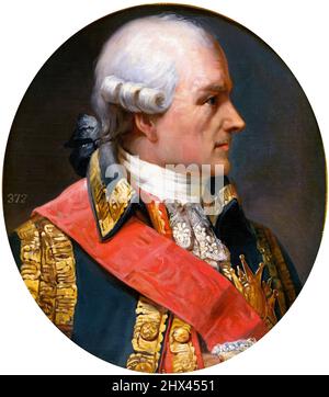 Jean Baptiste de Rochambeau. Portrait du maréchal Jean-Baptiste Donatien de Vimeur, comte de Rochambeau (1725-1807) par Joseph Desire court, huile sur toile Banque D'Images