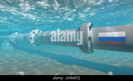 Nord stream pipeline 3D rendu Banque D'Images