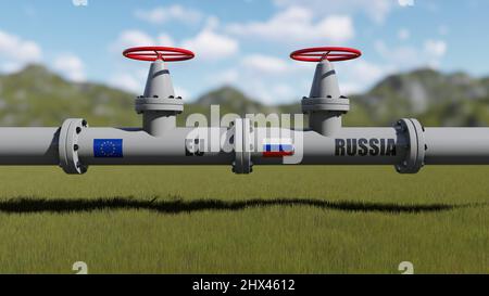 Nord stream pipeline 3D rendu Banque D'Images