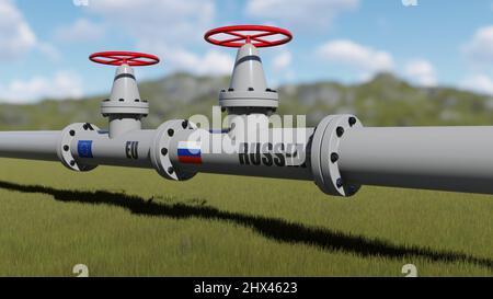 Nord stream pipeline 3D rendu Banque D'Images