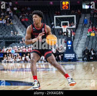 Mars 09 2022 Las Vegas, NV, États-Unis l'avant de Stanford Harrison Ingram (55) va à la boucle dans la première moitié pendant le NCAA Pac 12 tournoi de basketball masculin première partie entre Stanford Cardinal et l'Arizona State Sun Devils à T Mobile Arena Las Vegas, NV. Thurman James/CSM Banque D'Images