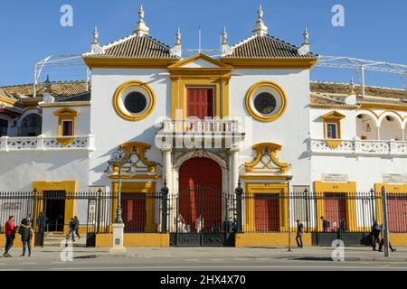 Séville, Espagne - 1 janvier 2021 : arènes de Séville sur l'Andalousie en Espagne Banque D'Images