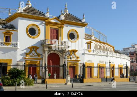 Séville, Espagne - 1 janvier 2021 : arènes de Séville sur l'Andalousie en Espagne Banque D'Images