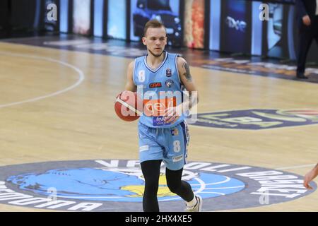 Cremona, Italie. 09th mars 2022. Arnas Vélicka (Gevi Napoli basket) pendant Vanoli basket Cremona vs GeVi Napoli, Italian Basketball A Serie Championship à Cremona, Italie, Mars 09 2022 crédit: Independent photo Agency/Alay Live News Banque D'Images