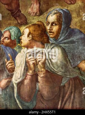 Michel-Ange Buonarroti, Crucifixion de Saint Pierre (fragment); Kreuzigung des hl. Patrus (Ausschnitt); 伯多禄被倒钉十字架上 (米开朗基罗) Miguel Ángel, Michał Anioł Banque D'Images