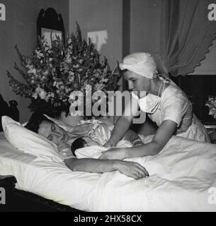 Hôpital - scènes de maternité. 02 février 1949. Banque D'Images