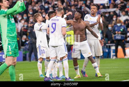 Stade Santiago Bernabeu. 9th mars 2022. Madrid; Espagne; UEFA Champions League; Round de 16; Real Madrid vs PSG Paris Saint Germain; Credit: Action plus Sports/Alamy Live News Banque D'Images