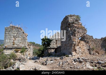 Turquie, près de Dalyan, bains romains à Kaunos Banque D'Images