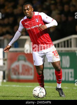 HARTLEPOOL, ROYAUME-UNI. 9th MARS Tolaji Bola de Rotherham United lors du match de Trophée de l'EFL entre Hartlepool United et Rotherham United à Victoria Park, Hartlepool, le mercredi 9th mars 2022. (Crédit : Michael Driver | MI News) crédit : MI News & Sport /Alay Live News Banque D'Images