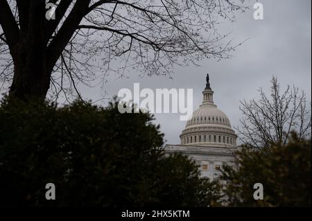 Washington, États-Unis. 09th mars 2022. Une vue générale du Capitole des États-Unis, à Washington, DC, le mercredi 9 mars, 2022. (Graeme Sloan/Sipa USA) Credit: SIPA USA/Alay Live News Banque D'Images