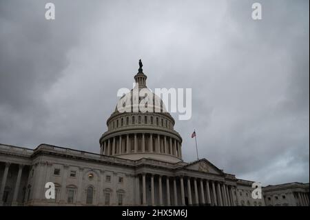 Washington, États-Unis. 09th mars 2022. Une vue générale du Capitole des États-Unis, à Washington, DC, le mercredi 9 mars, 2022. (Graeme Sloan/Sipa USA) Credit: SIPA USA/Alay Live News Banque D'Images