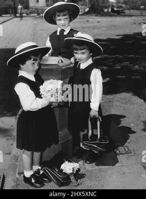 Triplés de Bishop. 21 décembre 1953. Banque D'Images