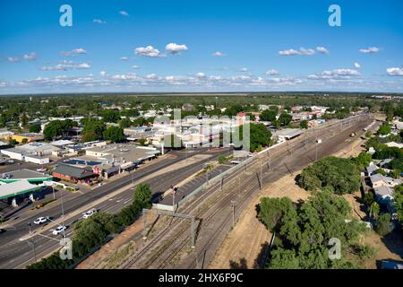 Antenne du CBD Emerald Central Queensland Australie Banque D'Images