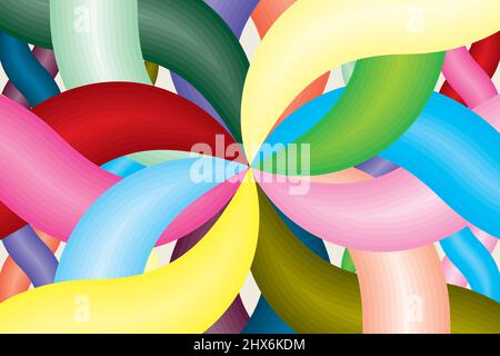 Dessin vectoriel de formes spectrales multicolores motif abstrait et textures. Segment polychrome colant. Illustration vectorielle Illustration de Vecteur