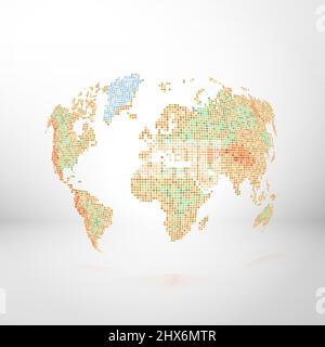 Carte du monde située dans l'espace. Style de point Banque D'Images