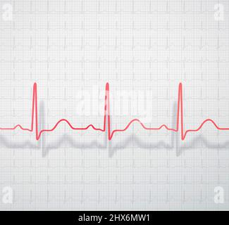 Cardiogramme situé dans l'espace sur le fond du papier ecg médical Banque D'Images