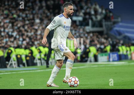 Daniel Carvajal du Real Madrid pendant la Ligue des champions de l'UEFA, Round de 16, match de football à 2nd jambes entre le Real Madrid et Paris Saint-Germain le 9 mars 2022 au stade Santiago Bernabeu à Madrid, Espagne - photo: IrH/DPPI/LiveMedia Banque D'Images