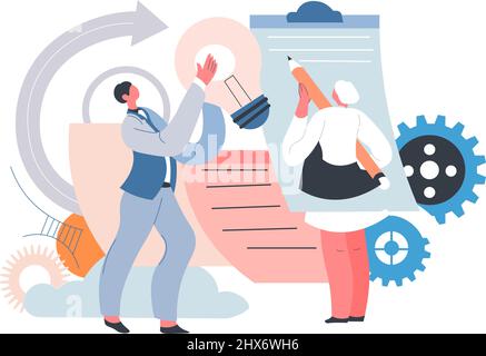 Des idées créatives dans les affaires, la réussite Illustration de Vecteur