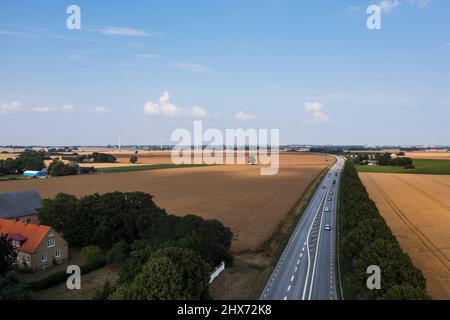 Vue en grand angle du paysage rural Banque D'Images