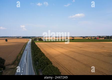 Vue en grand angle du paysage rural Banque D'Images