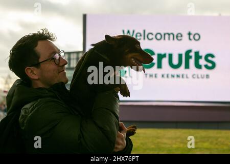 Birmingham, Royaume-Uni. 10th mars 2022. Après une pause de deux ans due au coronavirus, Crufts est de retour au NEC, à Birmingham, avec des centaines de chiens de race active et pastorale qui descendent pour le premier jour. Crédit : Peter Lophan/Alay Live News Banque D'Images