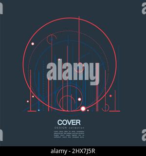 Conception de vecteur technologique avec cercles et droites. Composition géométrique moderne. Modèle d'arrière-plan technique abstrait Illustration de Vecteur