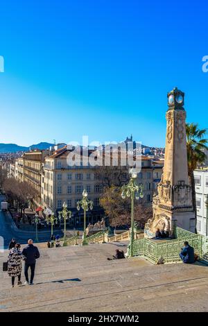 Marseille, escaliers de la Gare Saint Charles, France, Bouches-du-Rhône Banque D'Images