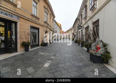 Varazdin, rue Janka Draškovića. Croatie Banque D'Images