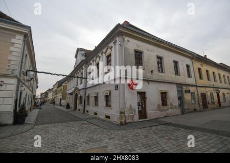 Varazdin, rue Janka Draškovića. Croatie Banque D'Images