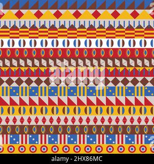 Motif géométrique africain sans couture. Illustration et arrière-plan abstrait. Parfait pour l'imprimé en tissu, le foulard, le châle, la moquette, le mouchoir et le papier peint. Illustration de Vecteur