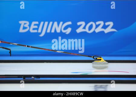 Pékin, Chine. 10th mars 2022. Vue générale Curling en fauteuil roulant : rencontre ronde de curling en fauteuil roulant pendant les Jeux paralympiques d'hiver de 2022 à Beijing au Centre aquatique national de Beijing, en Chine . Credit: Yohei Osada/AFLO SPORT/Alay Live News Banque D'Images