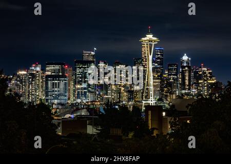 Seattle, Washington Skyline - Kerry Park Banque D'Images