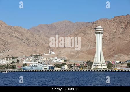 Tour de contrôle du port d'Aqaba Banque D'Images