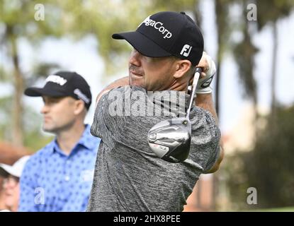 Ponte Vedra Beach, États-Unis. 10th mars 2022. Brian Harman a tiré son tee sur le 15th trou lors du premier tour du championnat DES JOUEURS sur le terrain de stade de TPC Sawgrass à Ponte Vedra Beach, Floride, le jeudi 10 mars 2022. Photo de Joe Marino/UPI crédit: UPI/Alay Live News Banque D'Images