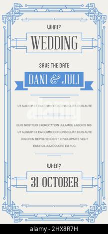 Invitation style de grande qualité dans Art déco ou époque Nouveau vecteur de l'époque Gangster des années 1920 Illustration de Vecteur
