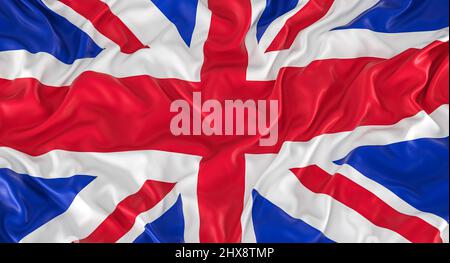union jack, drapeau de la grande-bretagne. 3d rendu Banque D'Images