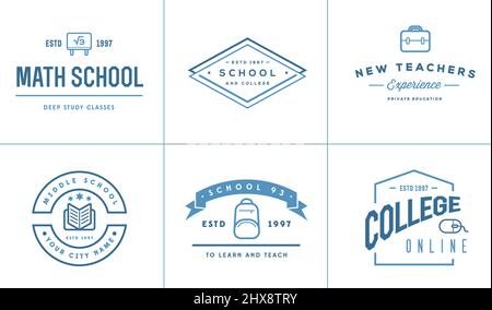 Ensemble d'éléments d'identité Vector School ou College pouvant être utilisés comme logo ou icône en qualité supérieure Illustration de Vecteur