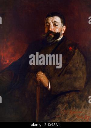 Thomas Nast. Portrait du caricaturiste et caricaturiste américain d'origine allemande Thomas Nast (1840-1902) de John White Alexander, huile sur toile, 1887 Banque D'Images