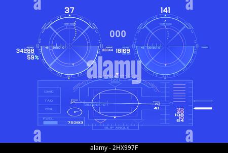 HUD de chasseur futuriste Banque D'Images
