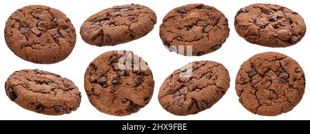 Les cookies au chocolat isolé sur fond blanc Banque D'Images