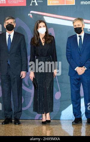 Madrid, Espagne. 10th mars 2022. La reine Letizia d'Espagne assiste à 20th concert "in Memoriam" victimes du terrorisme à l'Auditorium national le 10 mars 2022 à Madrid, Espagne (Credit image: © Jack Abuin/ZUMA Press Wire) Credit: ZUMA Press, Inc./Alay Live News Banque D'Images