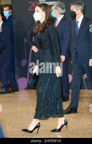 Madrid, Espagne. 10th mars 2022. La reine Letizia d'Espagne assiste à 20th concert "in Memoriam" victimes du terrorisme à l'Auditorium national le 10 mars 2022 à Madrid, Espagne (Credit image: © Jack Abuin/ZUMA Press Wire) Credit: ZUMA Press, Inc./Alay Live News Banque D'Images