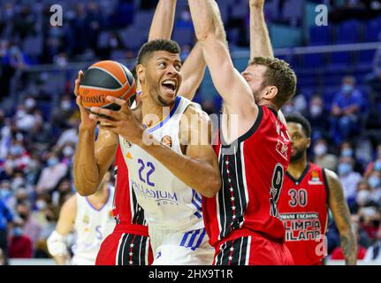 Madrid, Espagne. 10th mars 2022. 10th mars 2022; Wizink Center; Madrid, Espagne; Turkish Airlines EuroLeague Basketball; Espagne, Real Madrid vs AX Armani Exchange Milan; 900/Cormon Press Credit: CORDONE PRESS/Alay Live News Banque D'Images