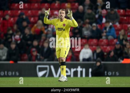 SUNDERLAND, ROYAUME-UNI. 8th MARS Alex Cairns de Fleetwood Town lors du match Sky Bet League 1 entre Sunderland et Fleetwood Town au stade de Light, Sunderland, le mardi 8th mars 2022. (Credit: Mark Fletcher | MI News) Credit: MI News & Sport /Alay Live News Banque D'Images