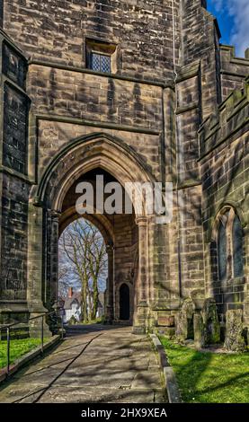 Sandbach à Cheshire avec l'église St Mary Banque D'Images