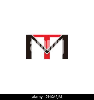 lettre mt lié géométrique coloré logo vecteur Illustration de Vecteur
