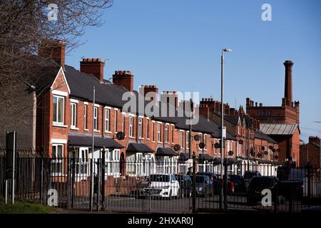 Mountcollyer Street à Belfast, Irlande du Nord. Où le film autobiographique de l'âge de la venue 'Belfast' écrit et réalisé par Kenneth Branagh est mis en place. Banque D'Images