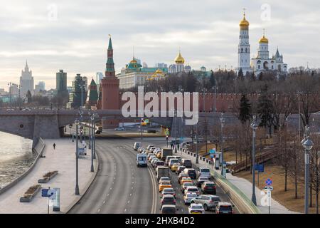 Moscou. 10th mars 2022. Photo prise le 10 mars 2022 montre le Kremlin à Moscou, Russie. Crédit: Bai Xueqi/Xinhua/Alay Live News Banque D'Images